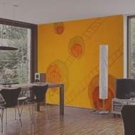 Wandgestaltung wohnzimmer orange